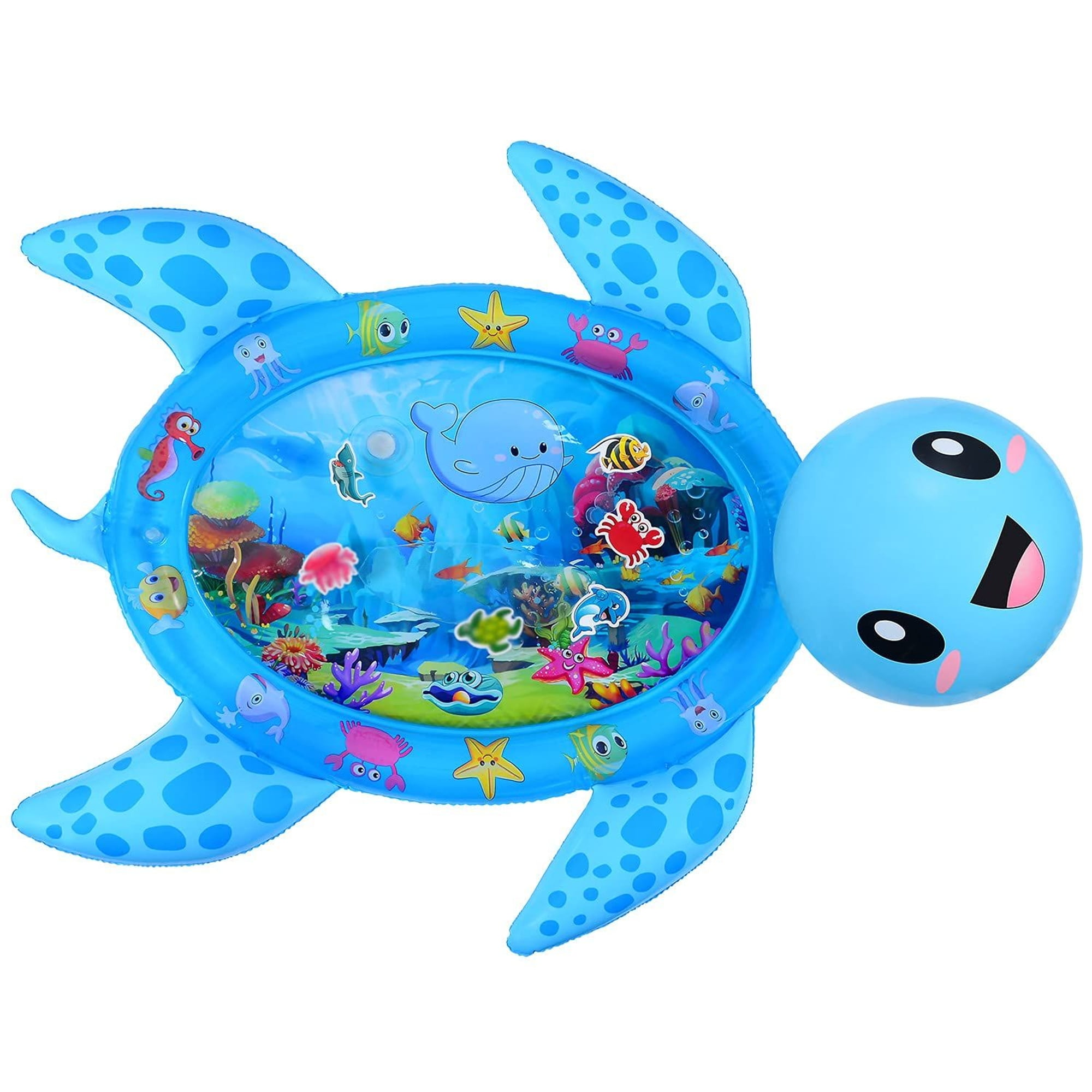 Magifire Tummy Time Baby Water Mat Infant Inflatable Play Mat For 3 6 9 Months Newborn Boy Girl Sea Turtle Shape