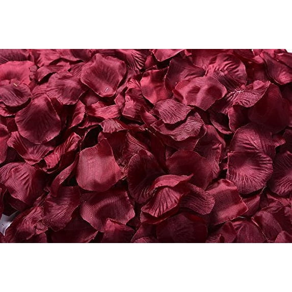 Magik 1000 Pcs Silk Flower Rose Petals Wedding Party Pasty Table Decorations, Various Choices (Burgundy, 5000)