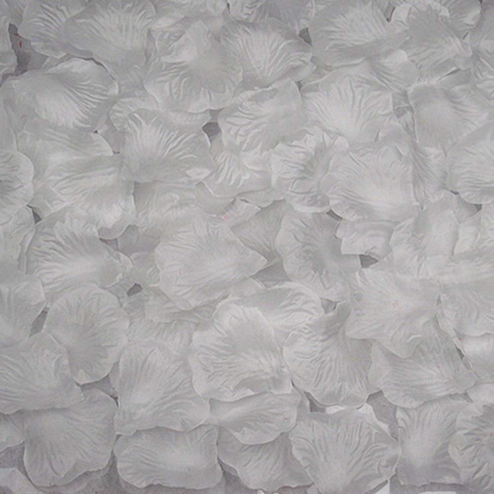 Magik 1000~5000 pieces Silk Flower Rose Petals Wedding Party Pasty Table Decorations, Various Choices (2000, White)