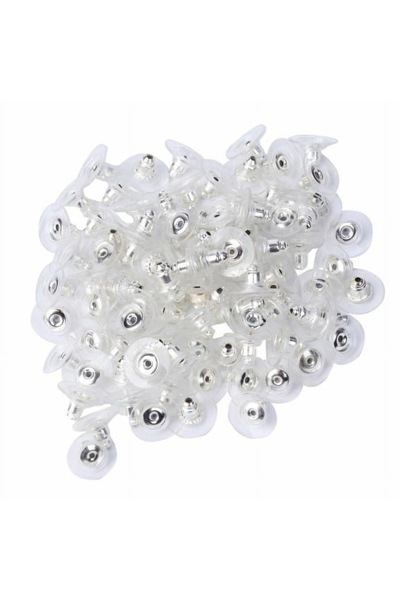 11mm Clear Silicone Pierced Earring Cushions Back Pads Disc Stoppers