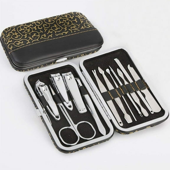 Magik 12PCS Pedicure / Manicure Set Nail Clippers Cleaner Cuticle Grooming Kit Case