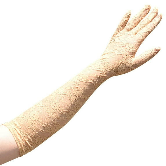 Magik 16.9'' Sexy Lace Gloves Thin Long Bride Wedding Party Elbow Long Prom Driving