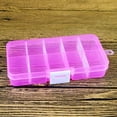 thumbnail image 1 of Magik 2 Pack Plastic Storage Case Box Jewelry Earring DIY Making Tool Containers 10 Grids Removable Dividers (2 Pack, 10 Grid Pink), 1 of 7