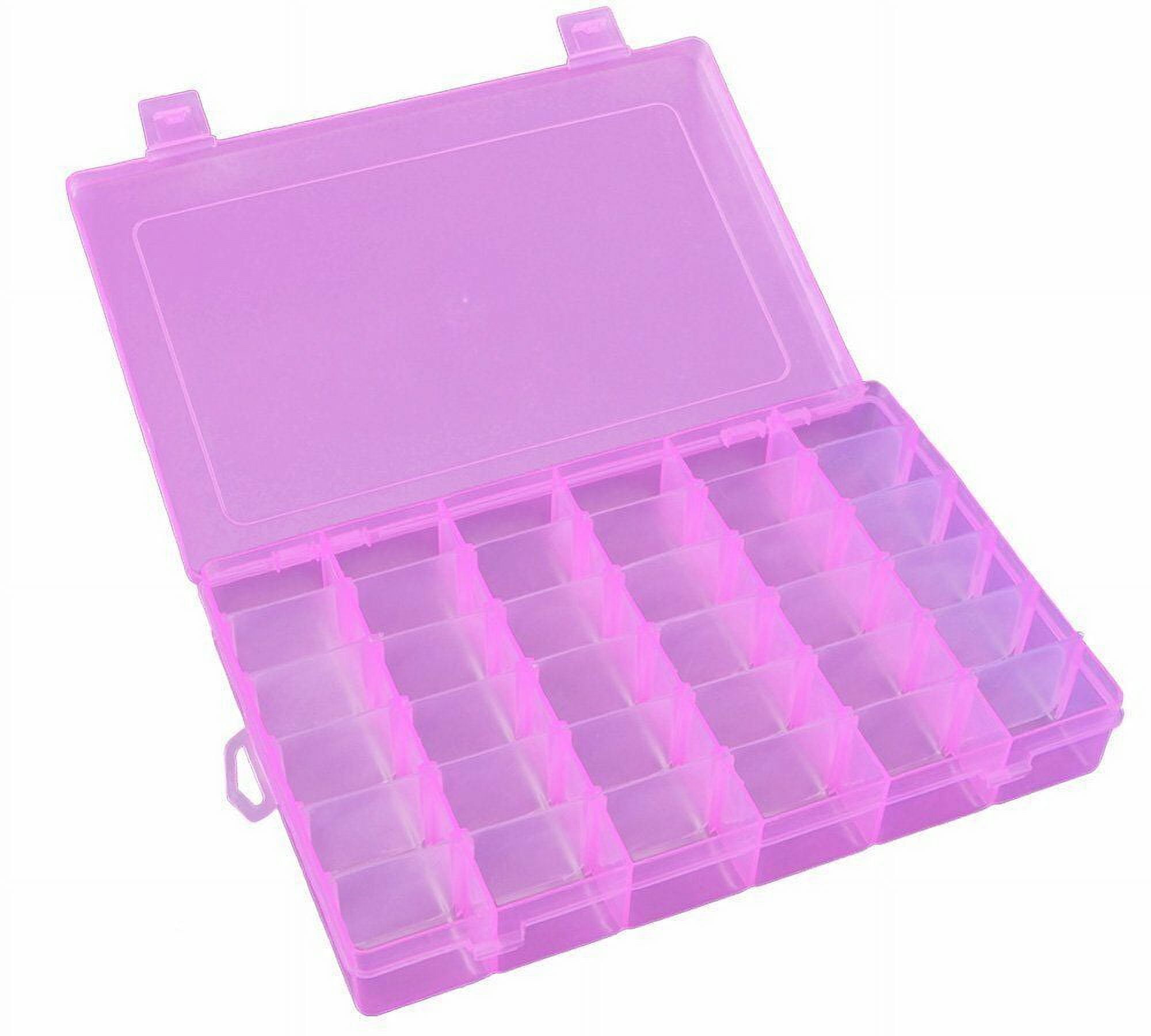 Snowkingdom Plastic Grid Box Storage Organizer Case for Display Collection  with Adjustable Dividers - 3 Pack (1pc 36 Grids + 2pc 15 Grids) - Free  Letter Stickers 36 Grid+2* 15 Grid