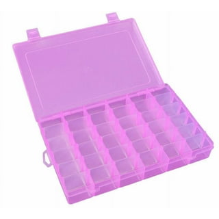 6 Pack Plastic Jewelry Organizer Box with Labels and Dividers for