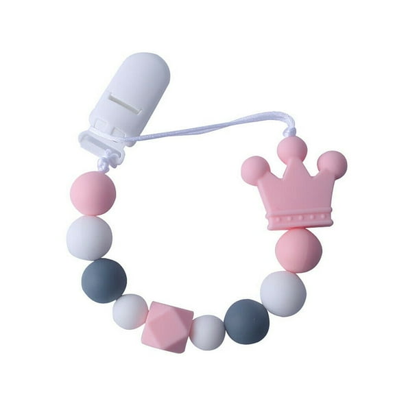 Magik Baby Pacifier Clip Chain Binky Holder Teething Beads Wooden Silicone