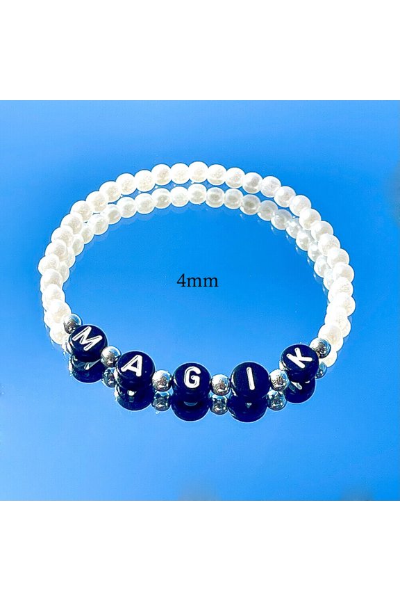 Custom Name Bracelet High Luster Imitation Pearl Stackable Mama Bracelet