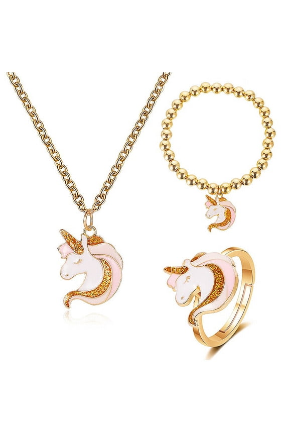 Jewelry Set Rainbow Rhinestone Crystal Necklace, Bracelet, Earring, Ring