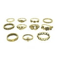 thumbnail image 1 of Magik Knuckle Ring Sets Stacking Bands Midi Mid Above Joint Rings Punk Finger Tip (11 Pcs Leaf Gold), 1 of 3