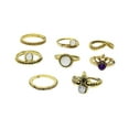 thumbnail image 1 of Magik Knuckle Ring Sets Stacking Bands Midi Mid Above Joint Rings Punk Finger Tip (8 Pcs Stone Gold), 1 of 6