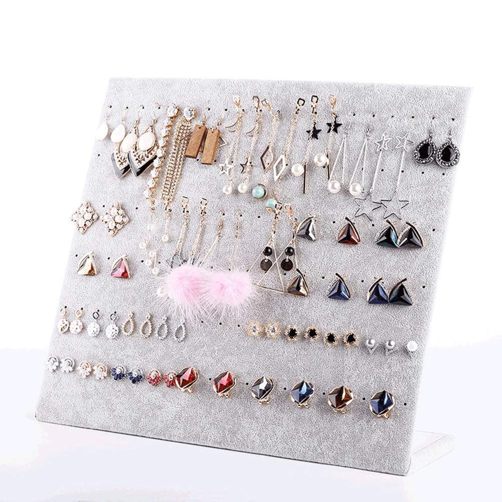  Siveit Earring Organizer Tray Velvet Earring Display Organizer  Storage Box Premium 110 Slot 55 Pair Earring Display Organizer with  Transparent Glass Cover Suitable for Women and Girls (Grey) : Clothing,  Shoes