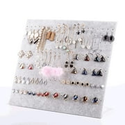 Magik L-Shape Velvet Jewelry Frame Tray Pad Earrings Board Display Counter Rack Organizer (Earring Gray, 120 Holes)