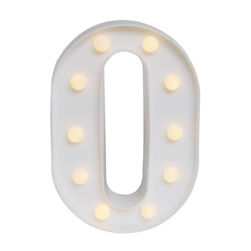 Pooqla Decorative Led Light Up Number Letters, White Plastic Marquee Number  Lights Sign Party Wedding Decor Battery Operated Number (1)