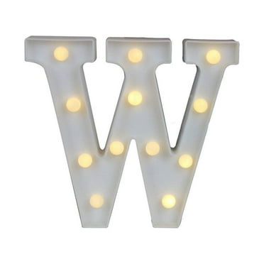 Magik Light up Letter LED Alphabet Number Symbol Plastic Battery Operated Party Sign Wedding Festival Stand Decoration (Letter W)