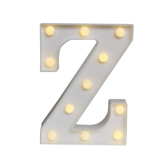 Magik Light up Letter LED Alphabet Number Symbol Plastic Battery Operated Party Sign Wedding Festival Stand Decoration (Letter Z)
