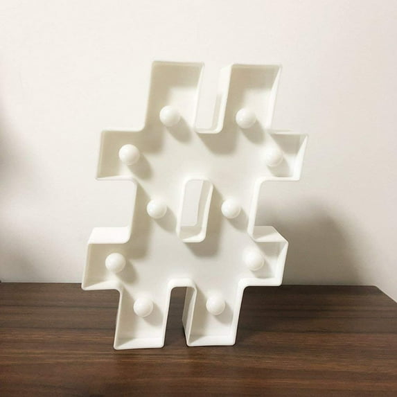 Magik Light up Letter LED Alphabet Number Symbol Plastic Battery Operated Party Sign Wedding Festival Stand Decoration (Symbol #)