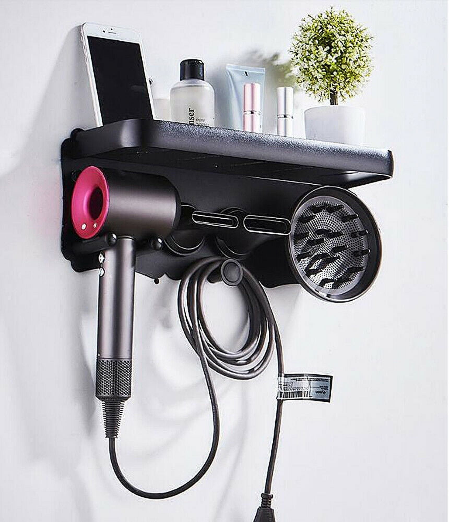 2 In 1 Aluminum Alloy Wall Mount Holder For Dyson Supersonic Hair