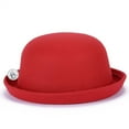 thumbnail image 1 of Magik Men Women Woolen Roll-up Brim Fedora Bowler Hat, 1 of 4