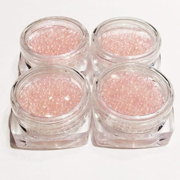Magik Mini Bubble Beads 3D Nail Art Decoration Manicure 1-3mm Mixed Colorful DIY (4 Pack, Pink)