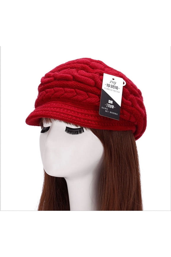 Rabbit Wool Women Winter Baggy Beanie Knit Crochet Hat Girl Slouch Ski Cap