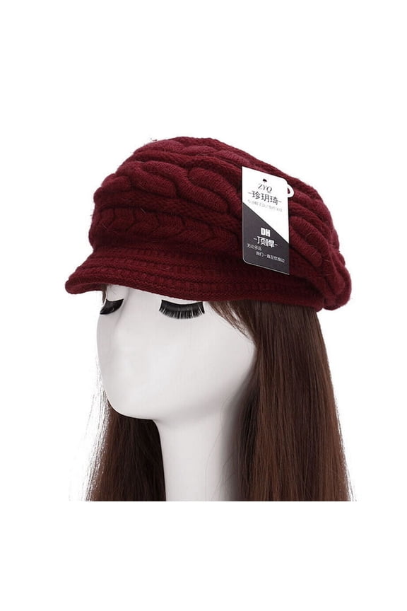 Rabbit Wool Women Winter Baggy Beanie Knit Crochet Hat Girl Slouch Ski Cap
