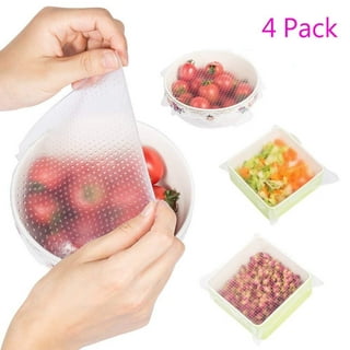 Kitchen Strong 100 Reusable Bowl Covers - Food Cover Stretch Edging,  Stretchable Plastic Wrap, Elastic Storage Wraps for Storage Containers –