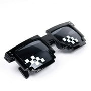 Magik Thug Life Glasses Sunglasses MLG Shades Eyewear 8 Bit Pixel Unisex Meme Cool Mosaic Glasses Party Glasses Black, Square