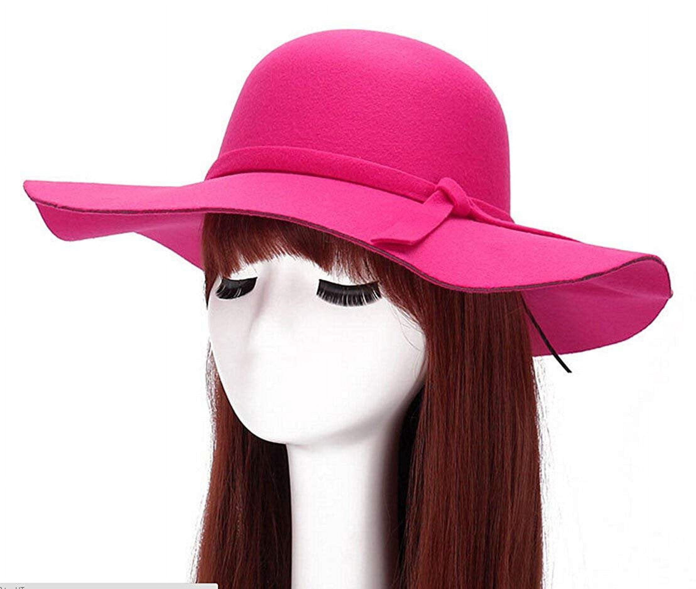 Burberry Magenta Wide-Brim Felt Floppy Hat Magik Vintage Women Ladies Wide Brim Floppy Warm Wool Blend  main image 3