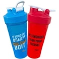 thumbnail image 1 of Magiko Motivational Protein Shaker, 2-Pack 28oz Nutrition Water Bottle, Red/Blue, 1 of 6