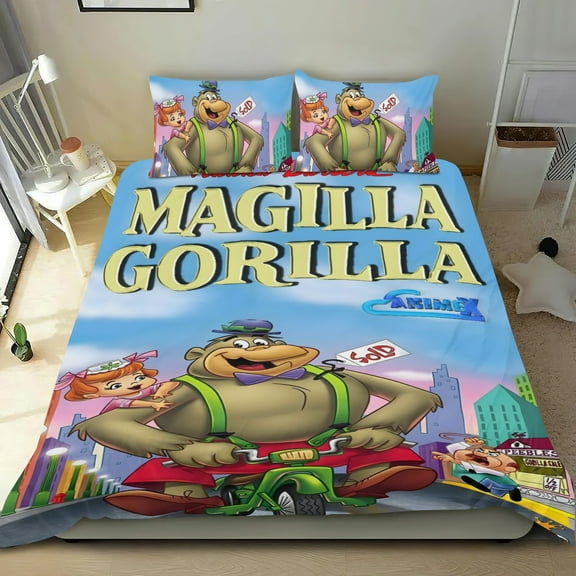 The Magilla Gorilla Show-themed Bed Sheet Set Three Piece Set Comfortable And Skin Friendly Unique Design Home Decor Gifts For Family Friends fans36x75Inches90cm*190cm