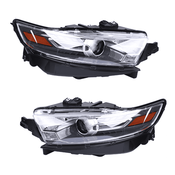 Pair Headlamp Fits For Ford Taurus 2013-2014 Halogen Gray Trim Projector Headlight