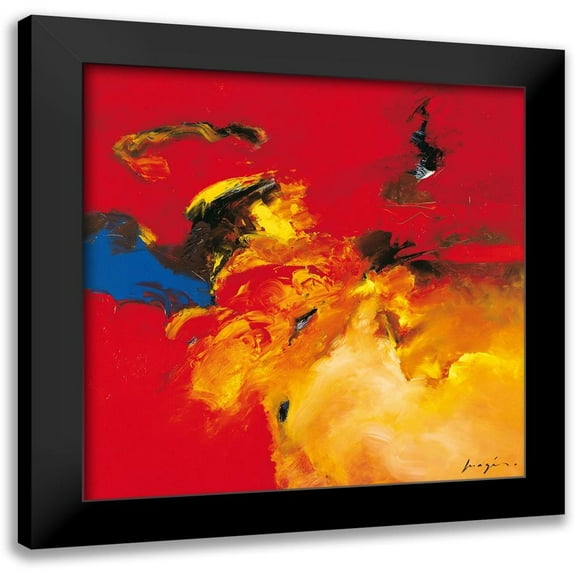 Magis, Pascal 12x12 Black Modern Framed Museum Art Print Titled - Rouge - Bleu
