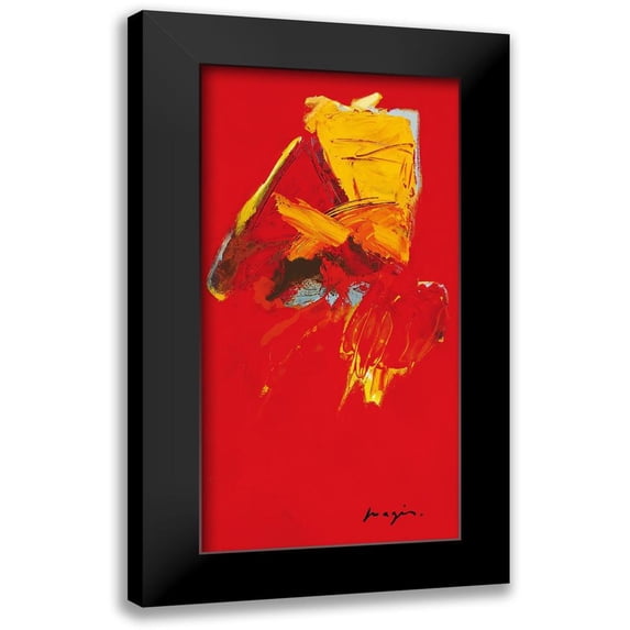 Magis, Pascal 14x24 Black Modern Framed Museum Art Print Titled - Triptyque rouge III