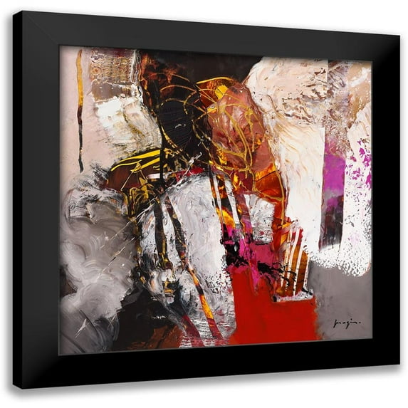 Magis, Pascal 15x15 Black Modern Framed Museum Art Print Titled - Variations abstraites XII