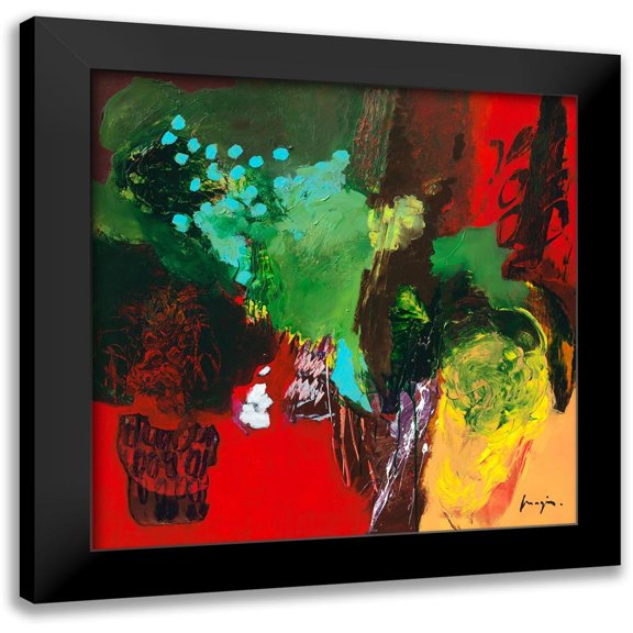 Magis, Pascal 15x15 Black Modern Framed Museum Art Print Titled - Variations abstraites XVIII