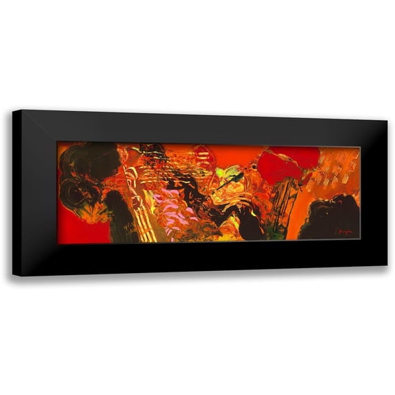 Magis, Pascal 24x11 Black Modern Framed Museum Art Print Titled - Variations abstraites XXII
