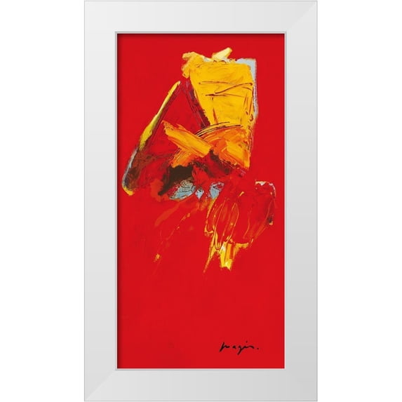 Magis, Pascal 9x14 White Modern Wood Framed Museum Art Print Titled - Triptyque rouge III