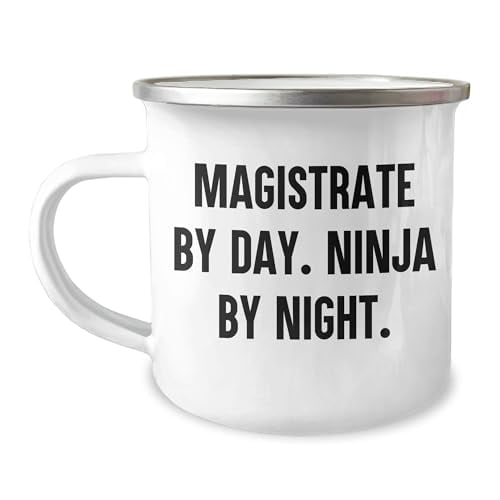 Magistrate Gifts: Funny Magistrate By Day Ninja By Night Stainless Steel Camping Mugs, 12 oz Valentine's Unique Gifts for Magistrates and Ninja Lovers