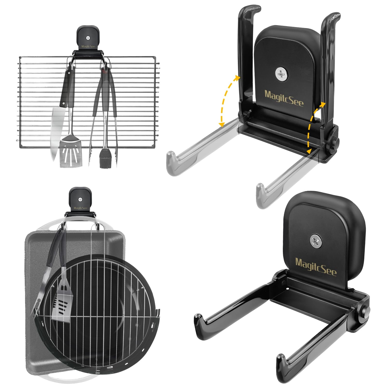 MagitcSee Heavy Duty Grill Hooks, Foldable Organization