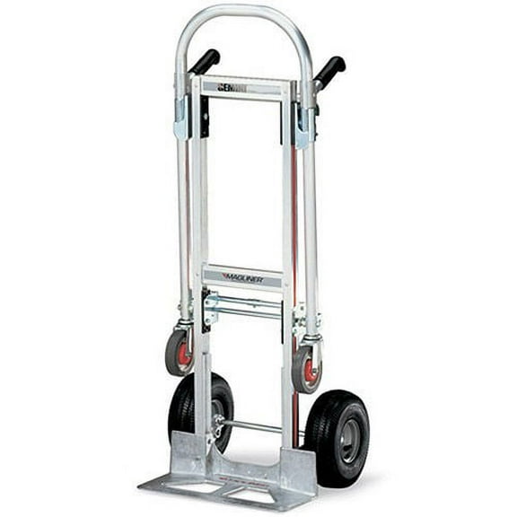 MAGLINER Gemini Convertible Aluminum Trucks - 10" Full-Pneumatic Tires - 51" Hand Truck Height