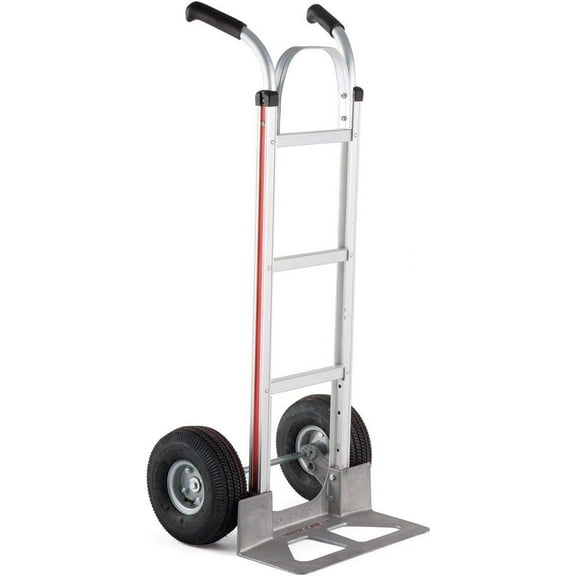 Magline HMK116UA4 Aluminum Hand Truck, Flared Double Pistol Grip Handle, Pneumatic Wheels, 500lbs Capacity