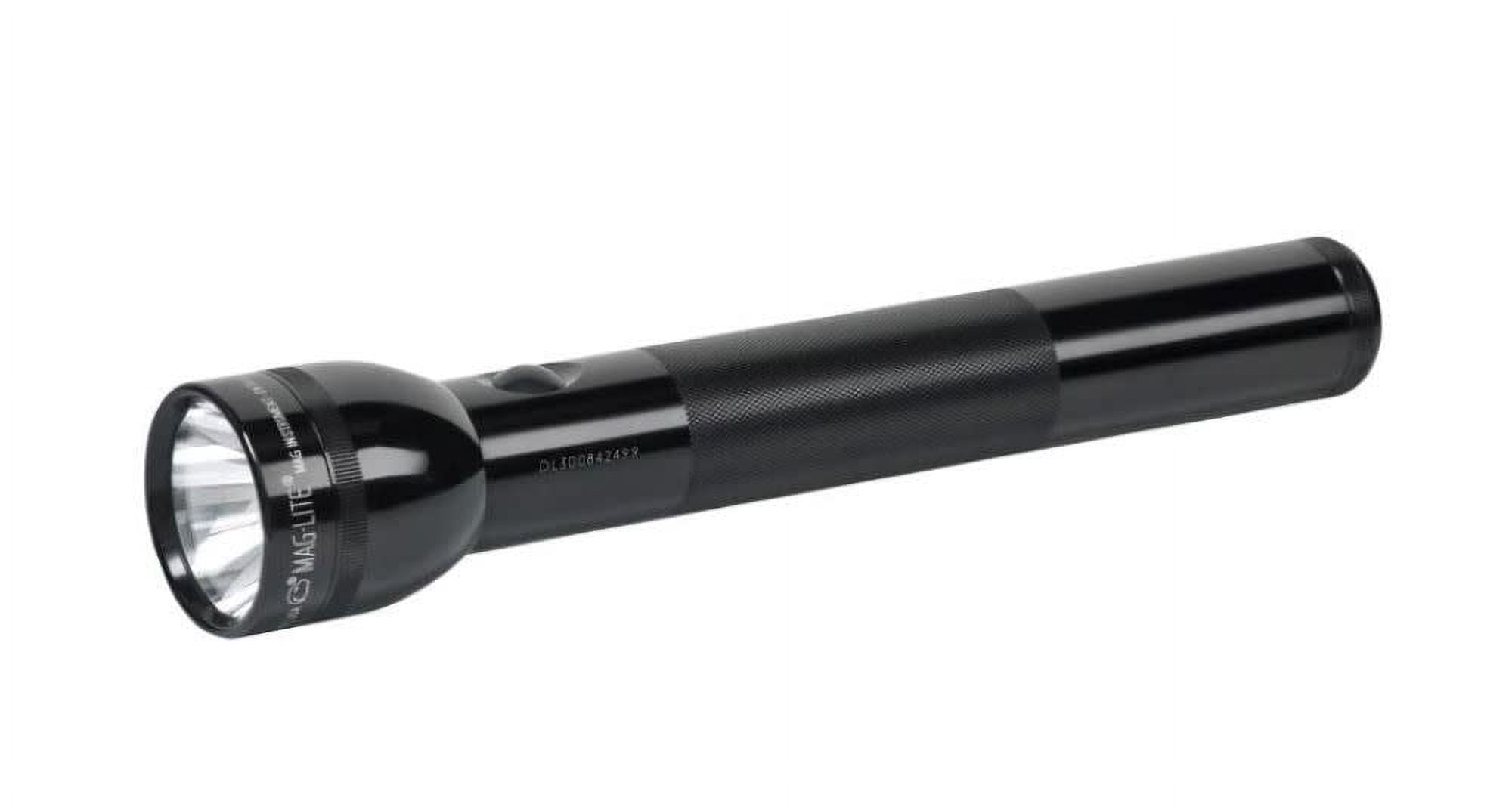 Maglite LED Flashlight, 3 D Cell, Black Aluminum, Batteries