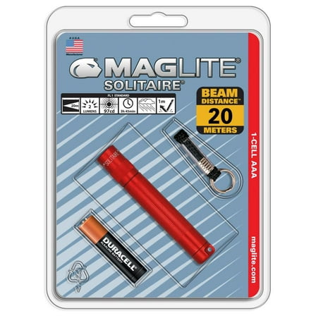 Maglite AAA Solitaire Single Cell Handy Torch Aluminum Casing Dark Red K3A036