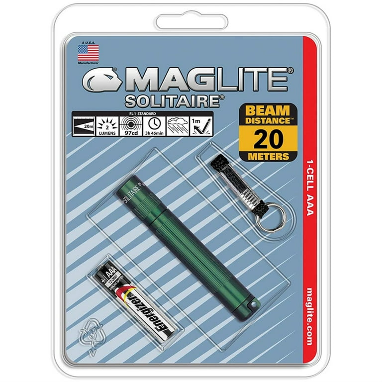 Maglite Green Solitaire AAA Adjustable Beam Key Chain Flashlight