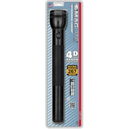 Maglite Heavy-Duty Incandescent 4-Cell D Flashlight, Black