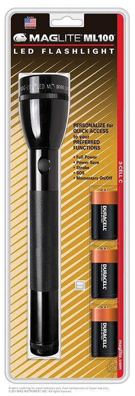 Maglite ML100 3-Cell C LED - Walmart.com
