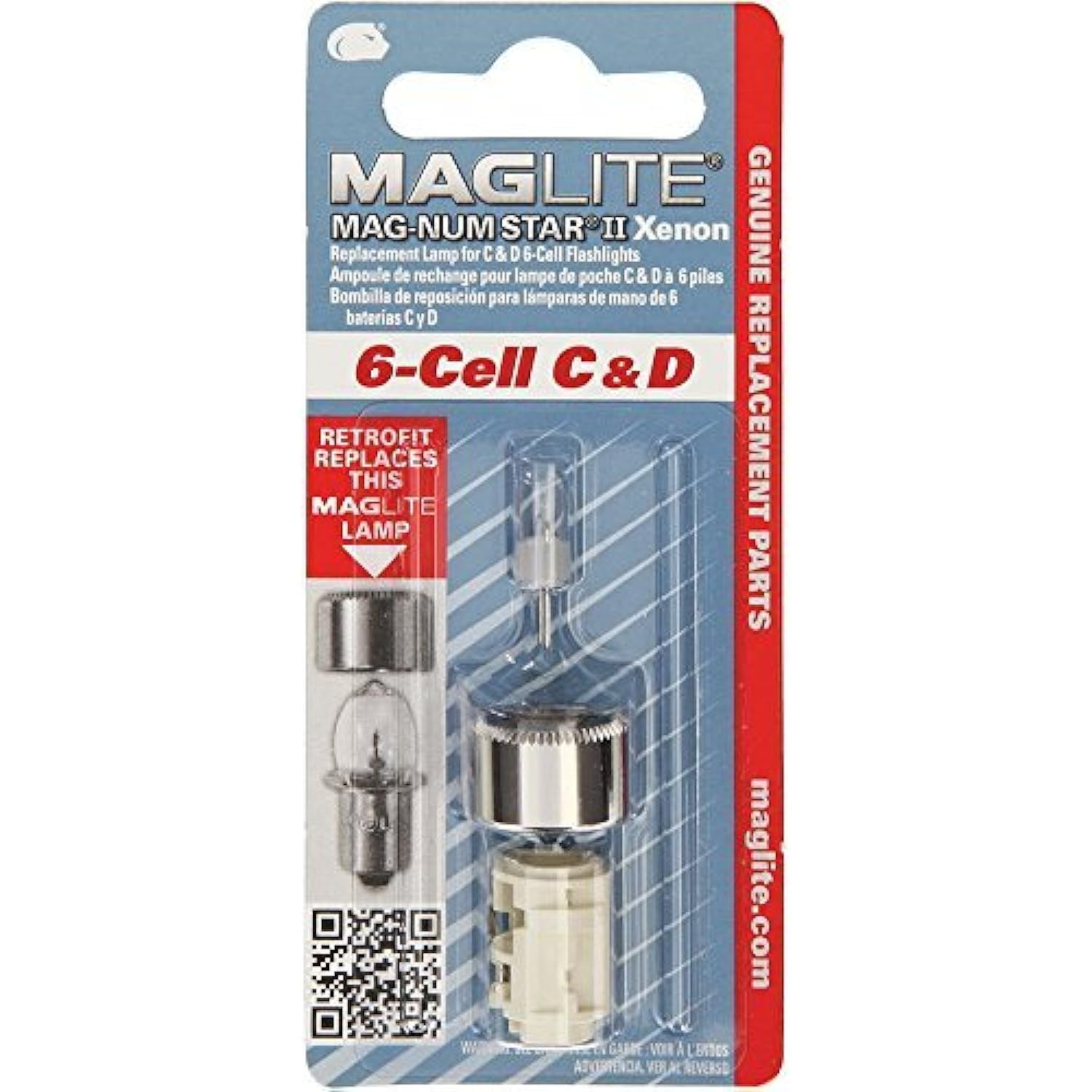Maglite MagNum Star II 6Cell C& D Xenon Flashlight Bulb BiPin Base