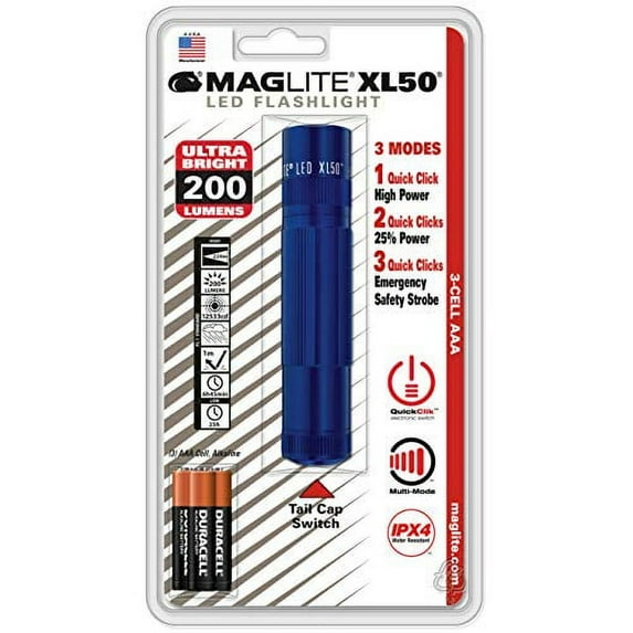 Maglite XL50 LED 3-Cell AAA Flashlight, Blue