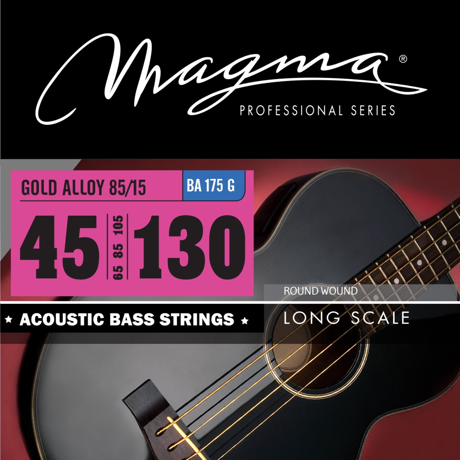 Magma Acoustic Bass Strings Medium - Bronze 85/15 Round Wound - Long ...