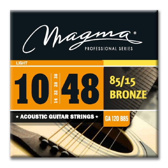 Magma Acoustic Guitar Strings Regular Light Gauge 85/15 Bronze Set, .010 - .048 (GA120B85)